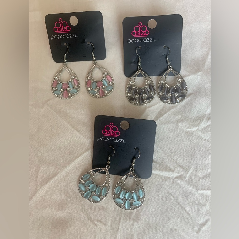 Paparazzi moonstone dangle earrings set of 3 NEW